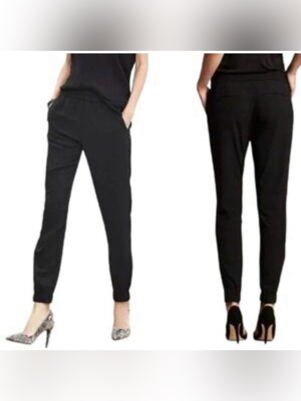 Banana Republic Black Elastic Waist Drapey Pant